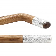 عصا عتم فضة مع فص