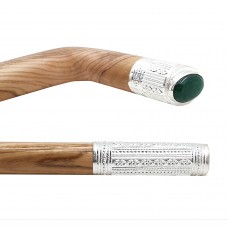 عصا عتم فضة مع فص